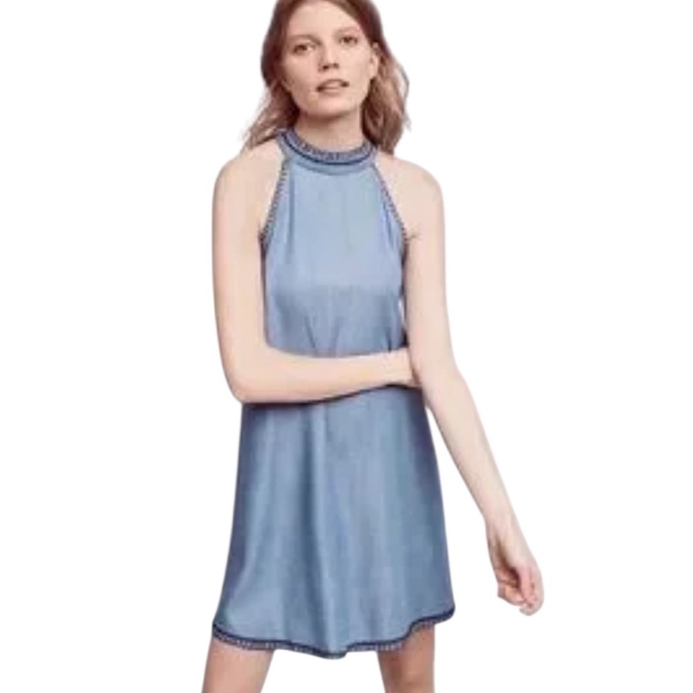 Bella Dahl Tencel Halter Dress Blue